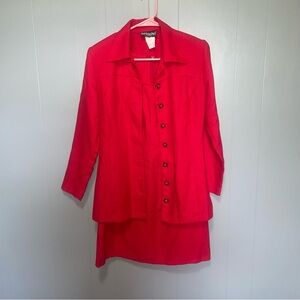 Vintage Brioche California Red Dress and Blazer Coat Small